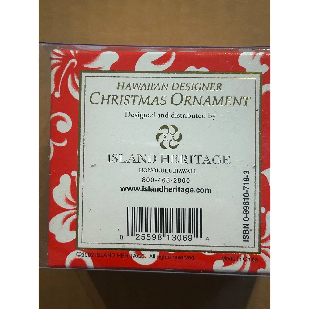 Island Heritage Mele Slippas Hawaiian Christmas Ornament Hand‎ Painted NIB